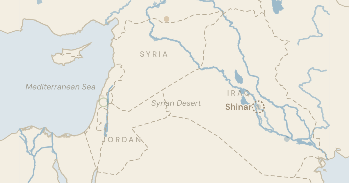 Map of Genesis 11–25: Out of Ur by way of Haran, and buried in the only land he ever owned — 30 sites plotted