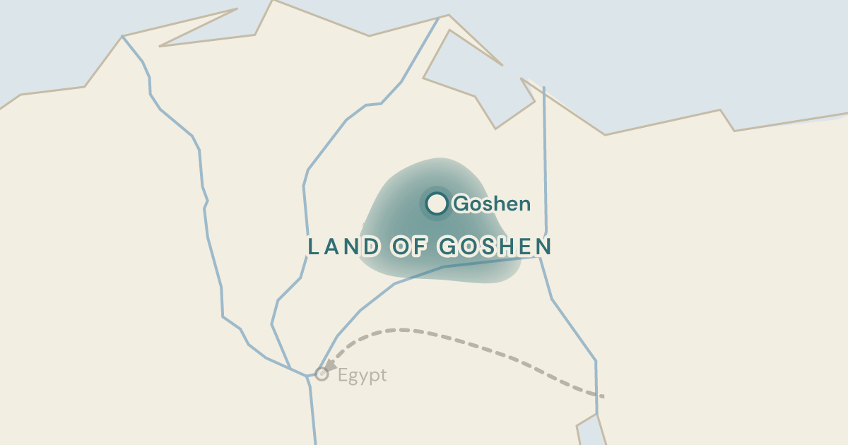 Map of Exodus 9:26: A line drawn across Egypt, with the hail on one side of it and Israel on the other — 1 sites plotted