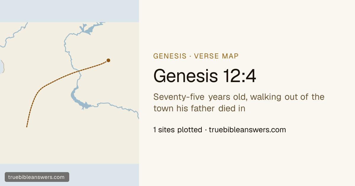 Map of Genesis 12:4: Seventy-five years old, walking out of the town his father died in — 1 sites plotted