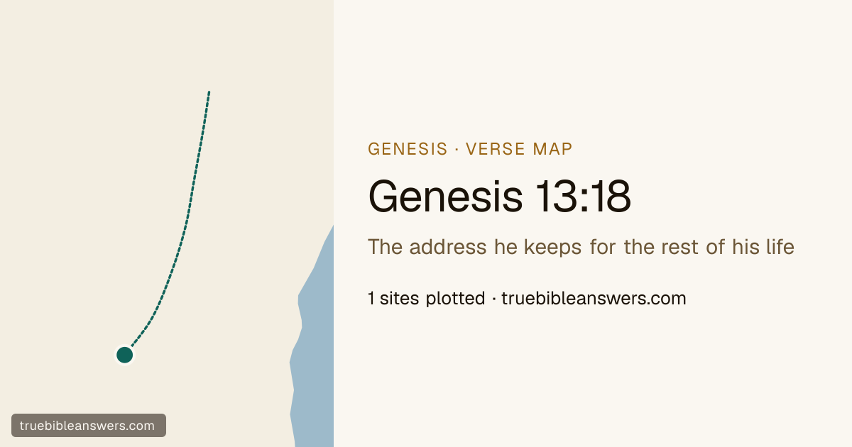 Map of Genesis 13:18: The address he keeps for the rest of his life — 1 sites plotted