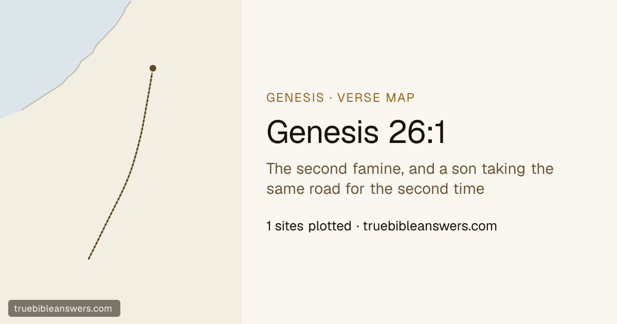 Map of Genesis 26:1: The second famine, and a son taking the same road for the second time — 1 sites plotted