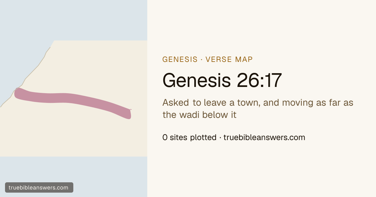 Map of Genesis 26:17: Asked to leave a town, and moving as far as the wadi below it — 0 sites plotted
