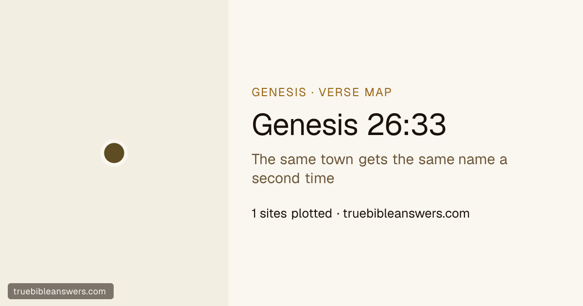 Map of Genesis 26:33: The same town gets the same name a second time — 1 sites plotted