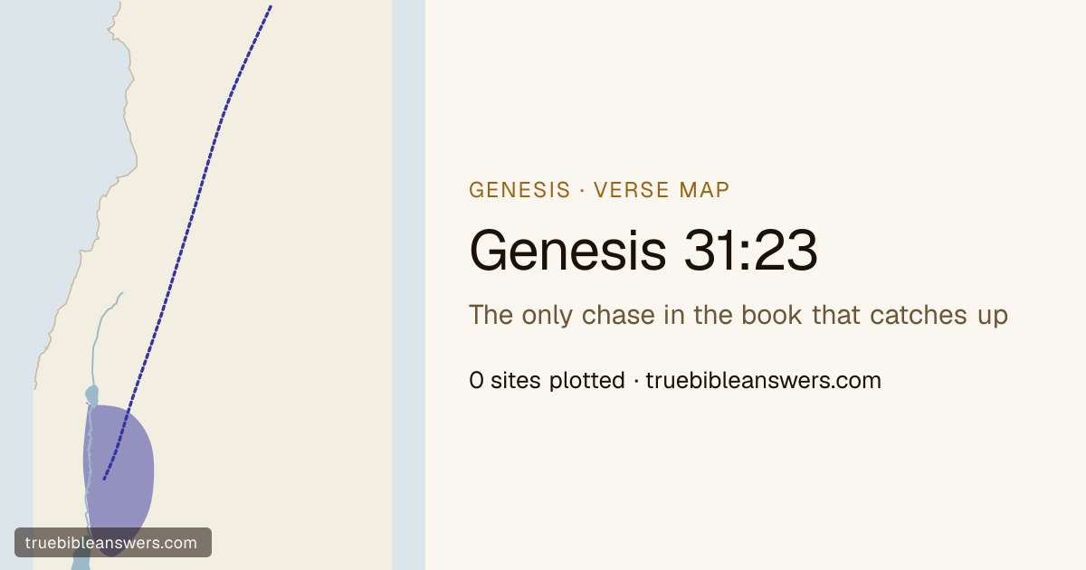 Map of Genesis 31:23: The only chase in the book that catches up — 0 sites plotted