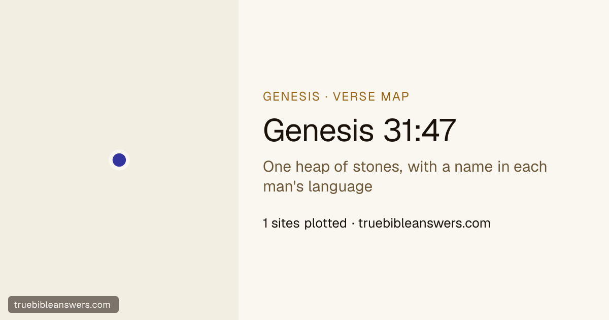 Map of Genesis 31:47: One heap of stones, with a name in each man's language — 1 sites plotted