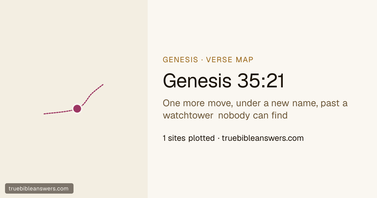 Map of Genesis 35:21: One more move, under a new name, past a watchtower nobody can find — 1 sites plotted