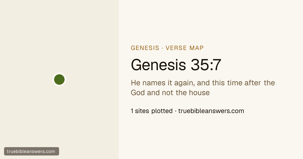 Map of Genesis 35:7: He names it again, and this time after the God and not the house — 1 sites plotted