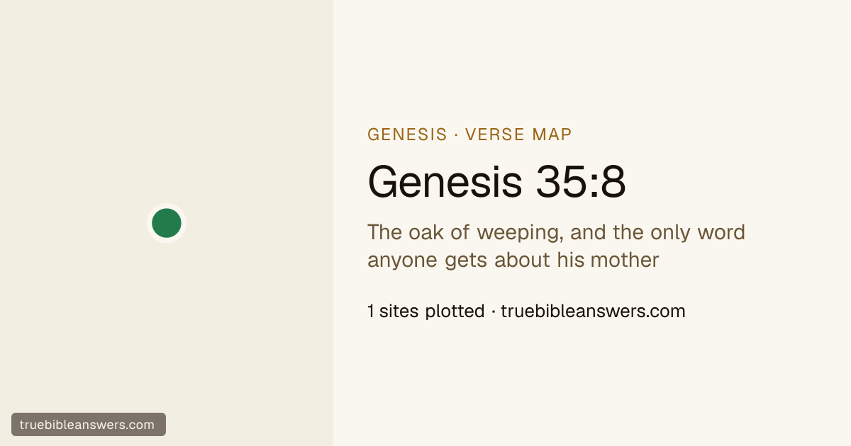 Map of Genesis 35:8: The oak of weeping, and the only word anyone gets about his mother — 1 sites plotted