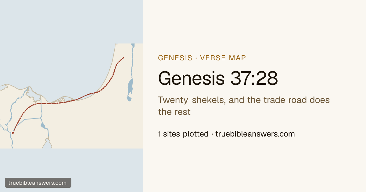 Map of Genesis 37:28: Twenty shekels, and the trade road does the rest — 1 sites plotted