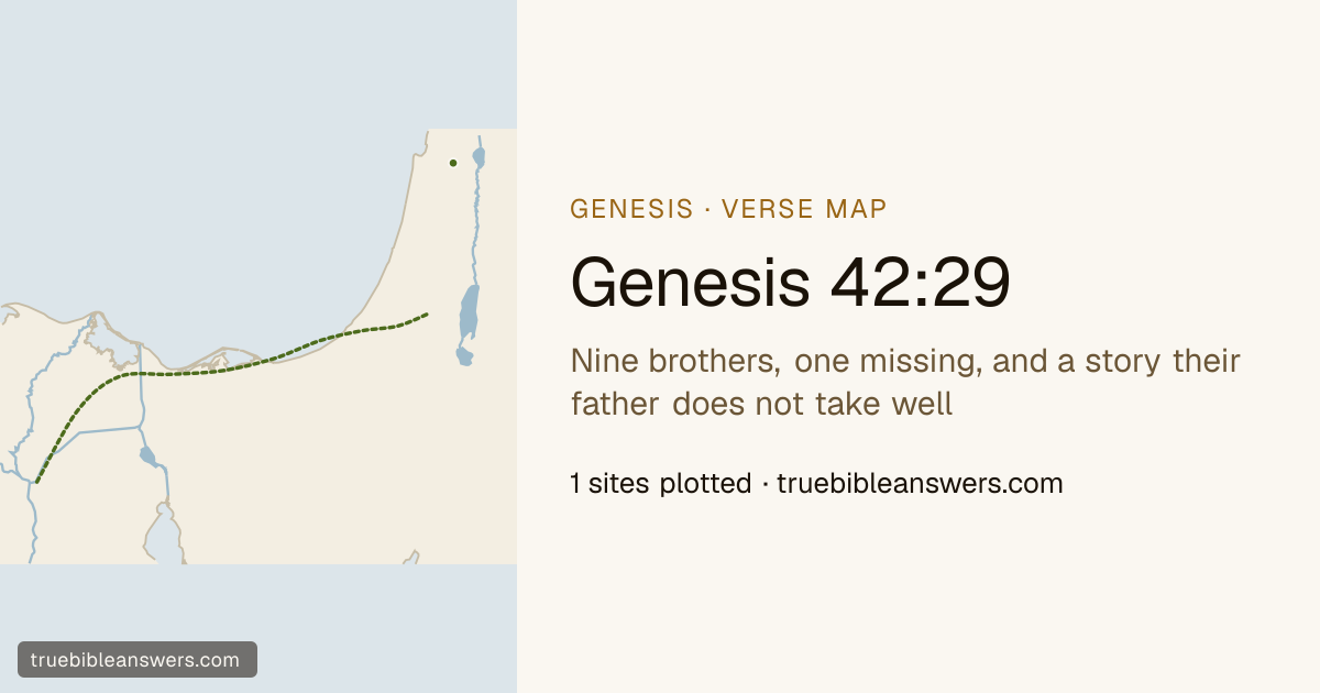 Map of Genesis 42:29: Nine brothers, one missing, and a story their father does not take well — 1 sites plotted