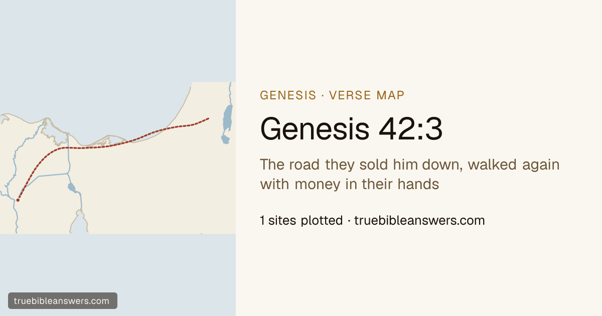 Map of Genesis 42:3: The road they sold him down, walked again with money in their hands — 1 sites plotted