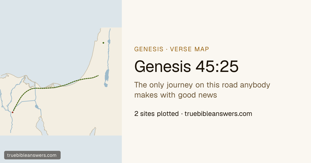 Map of Genesis 45:25: The only journey on this road anybody makes with good news — 2 sites plotted