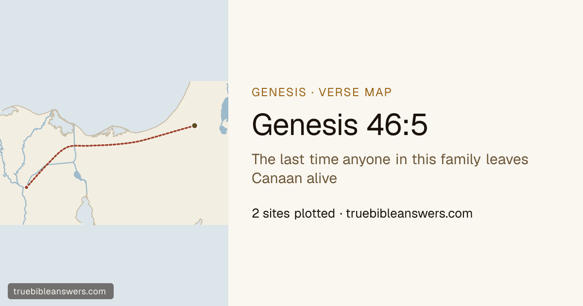 Map of Genesis 46:5: The last time anyone in this family leaves Canaan alive — 2 sites plotted