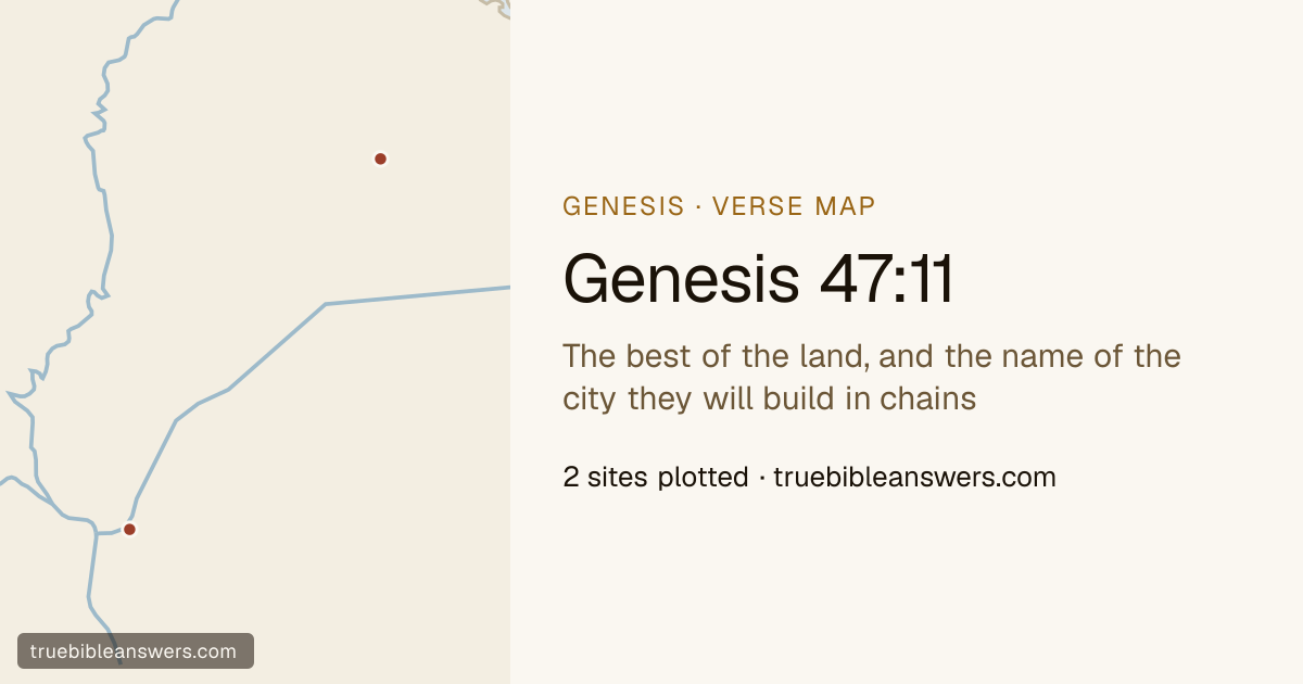 Map of Genesis 47:11: The best of the land, and the name of the city they will build in chains — 2 sites plotted