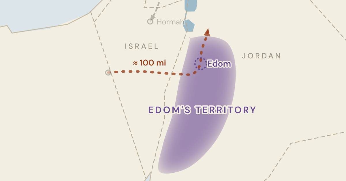 Map of Numbers 20:21: The road through Edom refused, and the King's Highway left untaken — 0 sites plotted