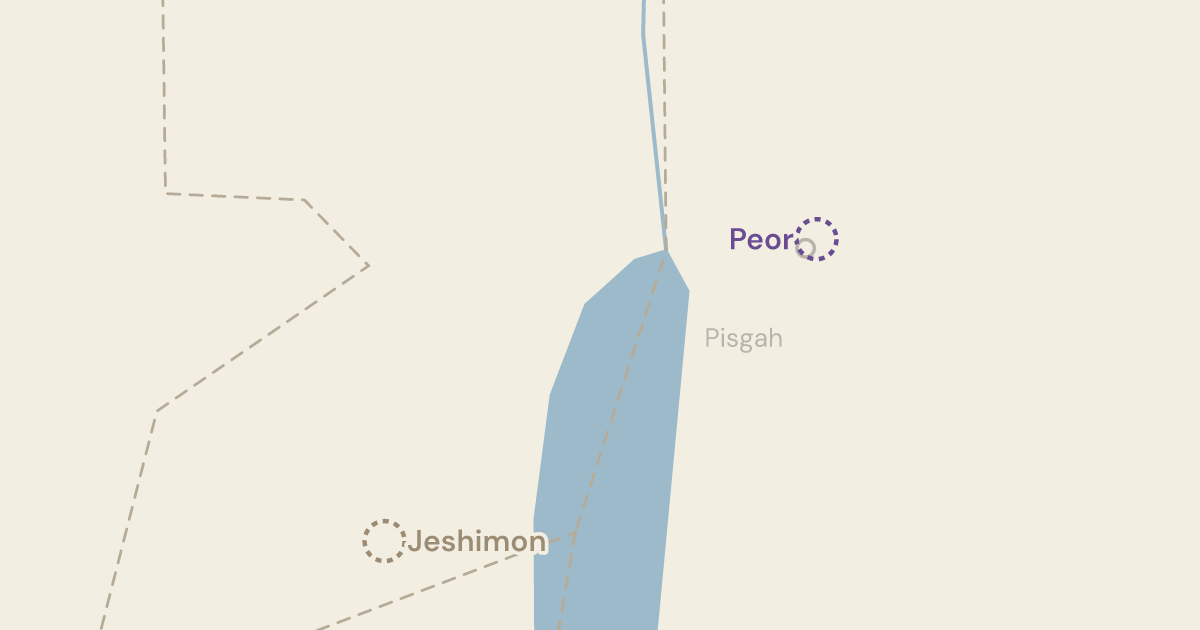 Map of Numbers 23:28: The third summit, and the last: the whole camp below, and the wilderness beyond it — 0 sites plotted