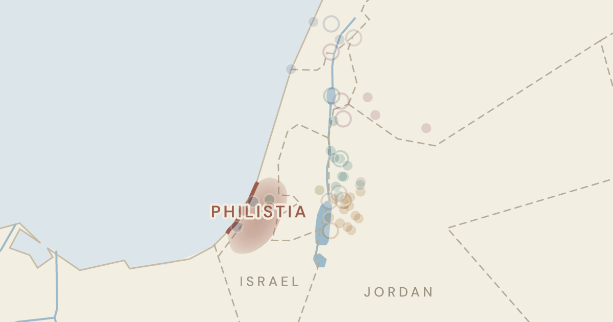 Map of Joshua 13–21: The land divided among the twelve tribes — 305 sites plotted